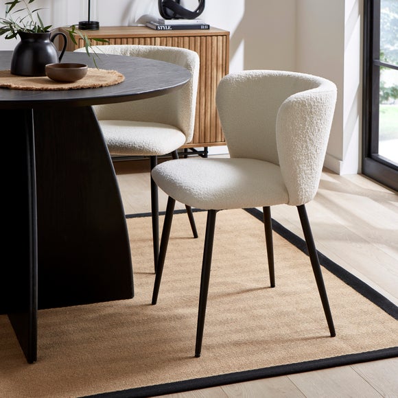 Photo of mandy set of 4 dining chairs- boucle
