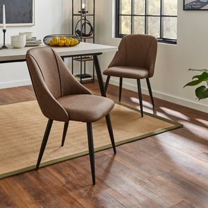 Set Of 2 Luna Dining Chairs- Faux Leather