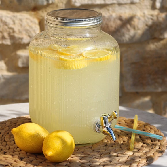 Glass Beverage Dispenser with Tap, 4L