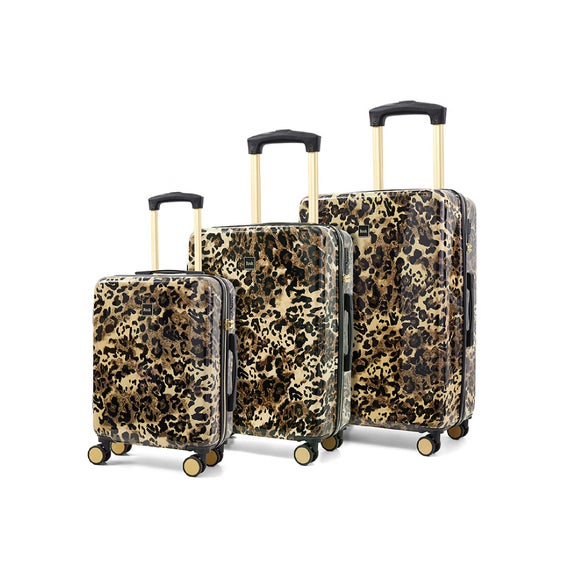 Rock Luggage Savannah Set of 3 Leopard Print Hard Shell Suitcases