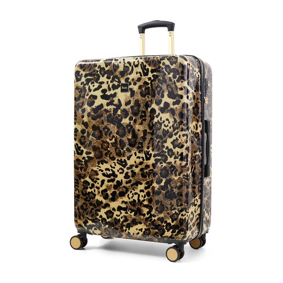 Rock Luggage Savannah Leopard Print Hard Shell Suitcase