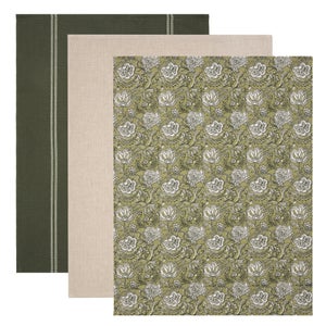 Set Of 3 Woodblock Floral Tea Towels