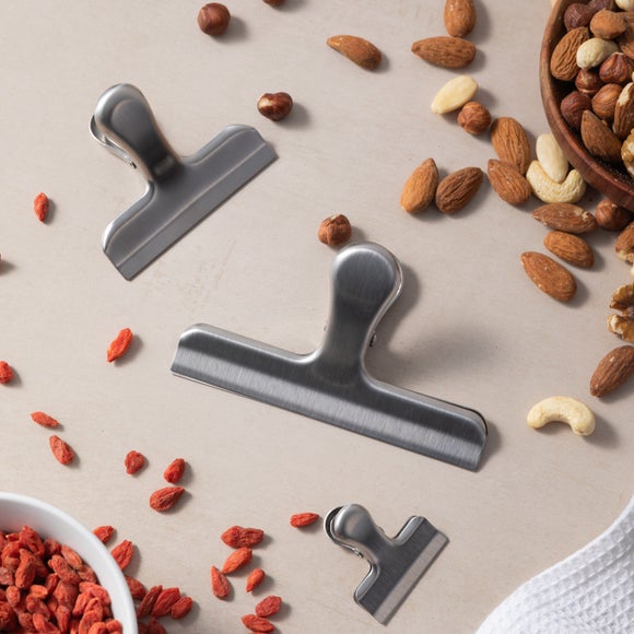 Set of 3 Stainless Steel Clips