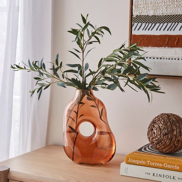 Abstract Amber Glass Vase