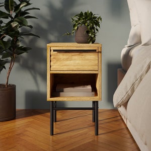 Bryant Compact Bedside Table- Mango Wood Effect