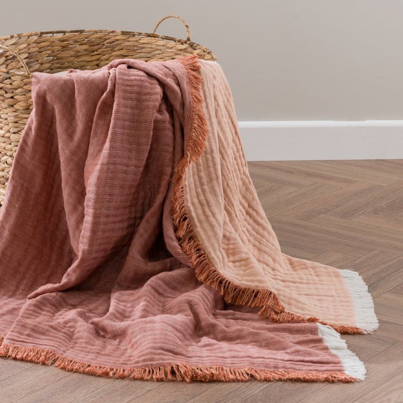 View Reversible Muslin Cotton Throw Blanket View Reversible Muslin Cotton Throw Blanket