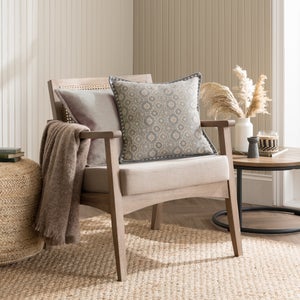 Global Floral Olive Green Square Cushion Cover