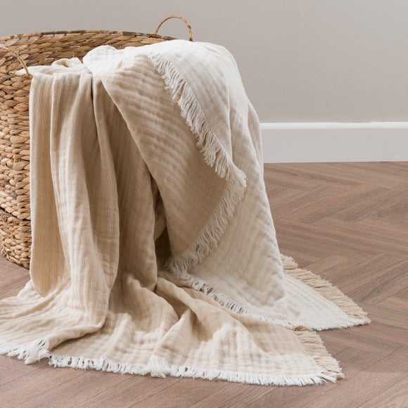 View Reversible Muslin Cotton Throw Blanket View Reversible Muslin Cotton Throw Blanket