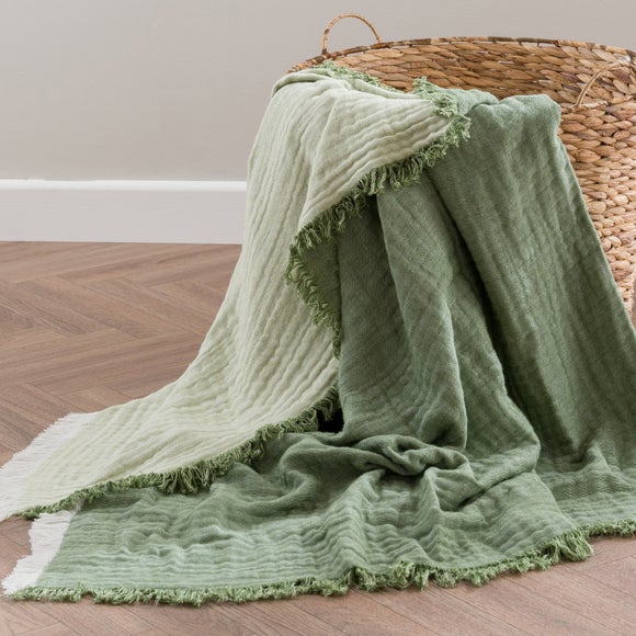 View Reversible Muslin Cotton Throw Blanket View Reversible Muslin Cotton Throw Blanket