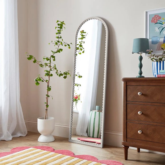 View Remi Arched Scalloped Full Length Leaner Mirror View Remi Arched Scalloped Full Length Leaner Mirror