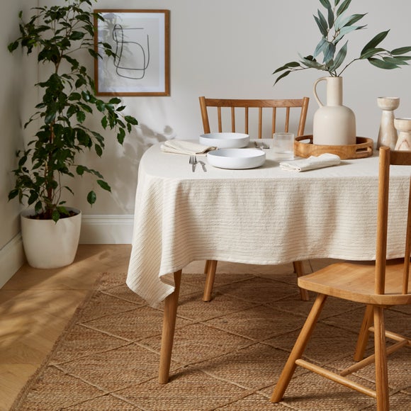 Pinstripe Cotton Tablecloth