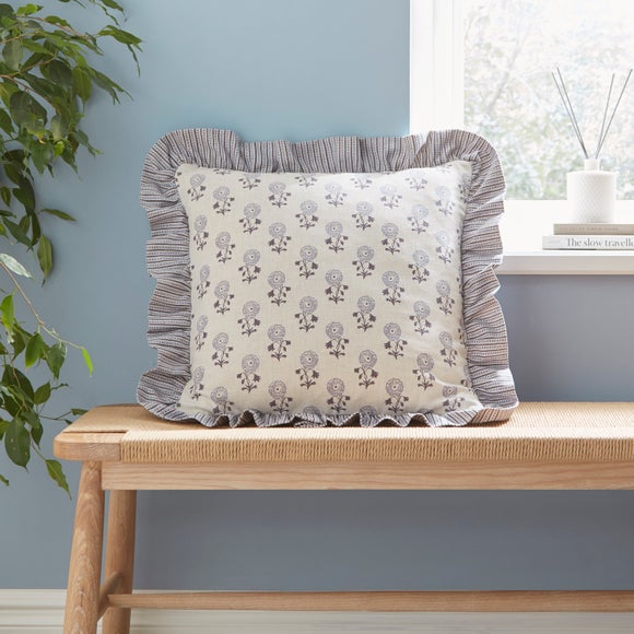 Lizzy Tile Frilled Square Cushion Cover