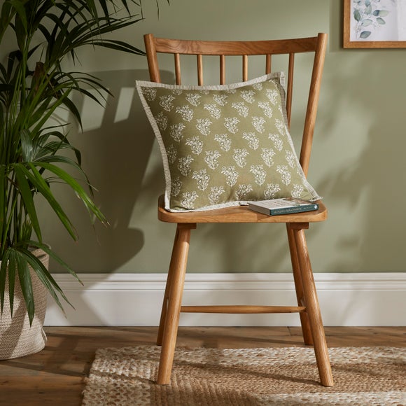 Woodblock Ditsy Bunch Square Cushion Cover