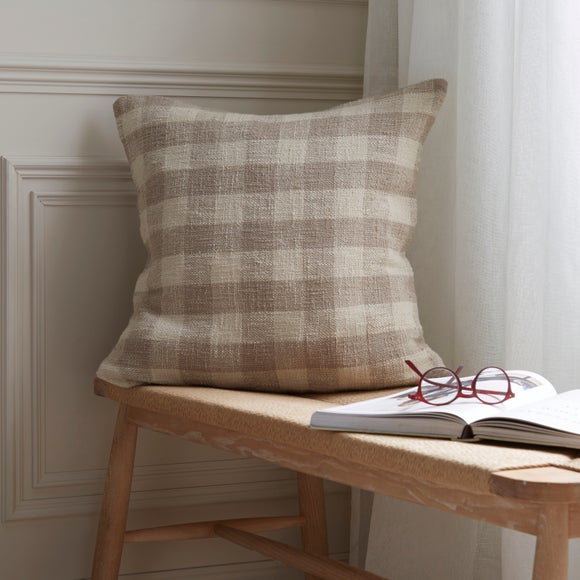 Gingham Cotton Square Cushion
