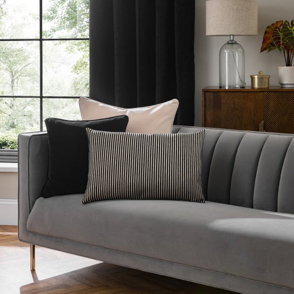 Chenille Striped Rectangular Cushion Cover