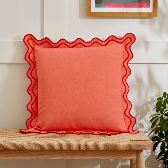 Scalloped Edge Square Cushion