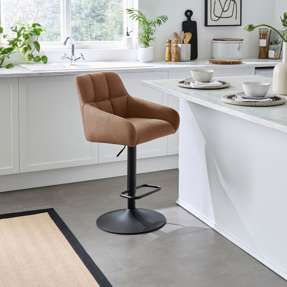 Jase Adjustable Height Barstool, Faux Leather