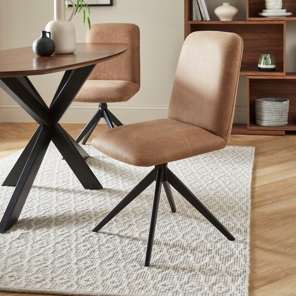 Loki Set of 2 Dining Chairs, Faux Leather