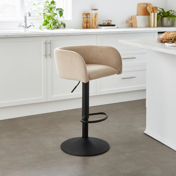Talullua Height Adjustable Bar Stool, Velvet