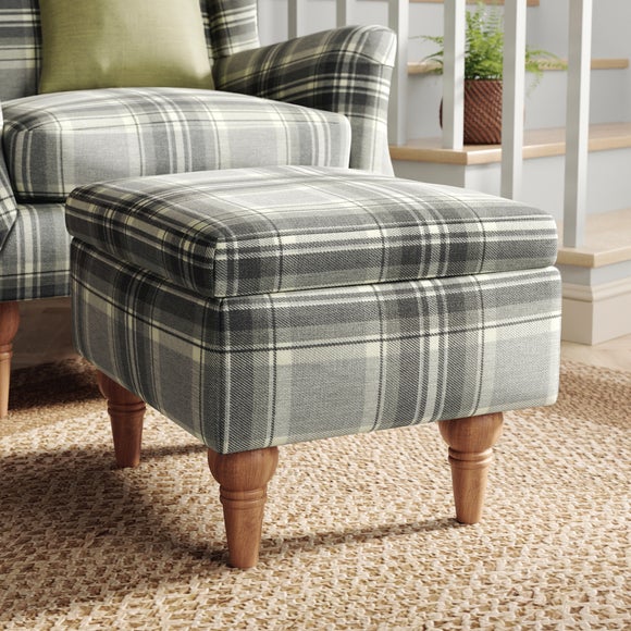 Charnwood Checked Storage Footstool