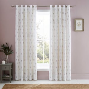 Harper Stem Floral Cotton Blackout Eyelet Curtains
