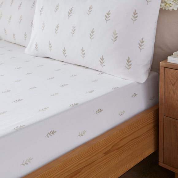 Harper Stem Floral 144 Thread Count Cotton Fitted Sheet