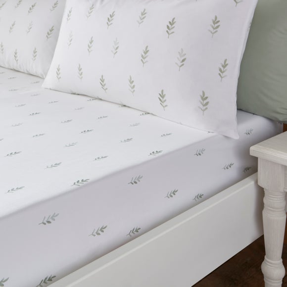 Harper Stem Floral 144 Thread Count Cotton Fitted Sheet