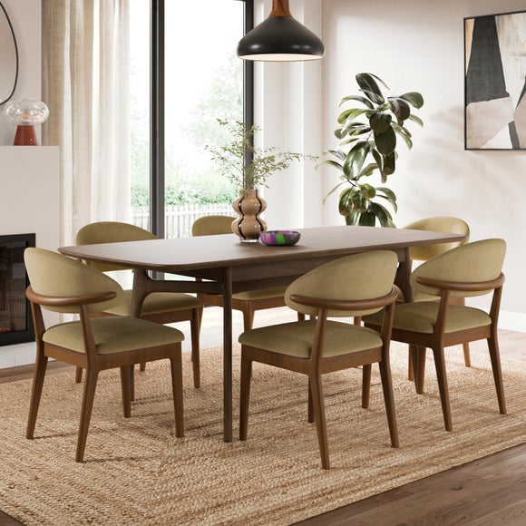 Hugh Dark Stained Dining Chair, Velvet