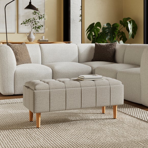 Holland Basketweave Tray Table Ottoman