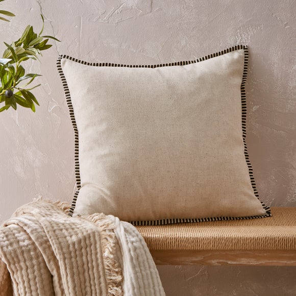 Striped Edge Cotton Square Cushion
