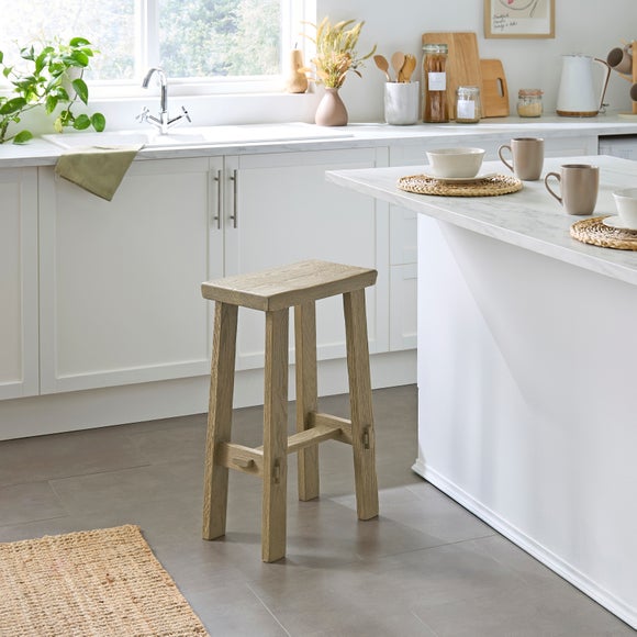 Enola Counter Height Barstool, Rustic Oak