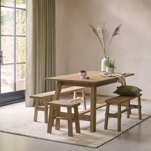 Enola 6-8 Seater Rectangular Extending Dining Table- Rustic Oak