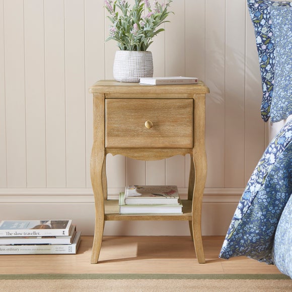 Giselle 1 Drawer Bedside Table, Mango Wood