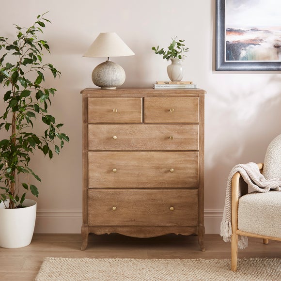 View Giselle 5 Drawer Chest- Mango Wood View Giselle 5 Drawer Chest- Mango Wood