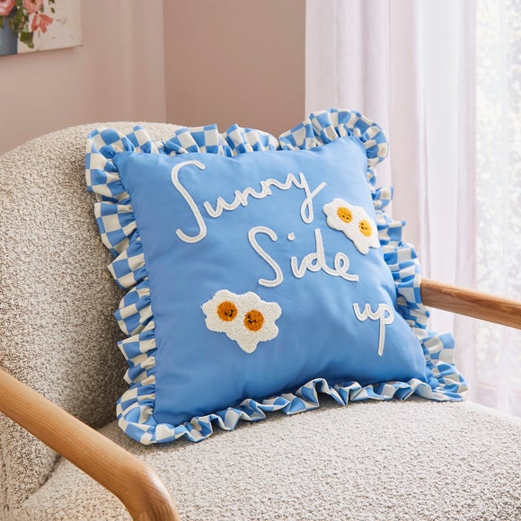 Sunny Side Up Frilled Square Cushion