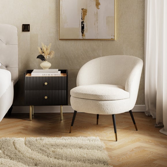 Click to view product details and reviews for Marcie Luxe Ivory Boucle Cocktail Chair.