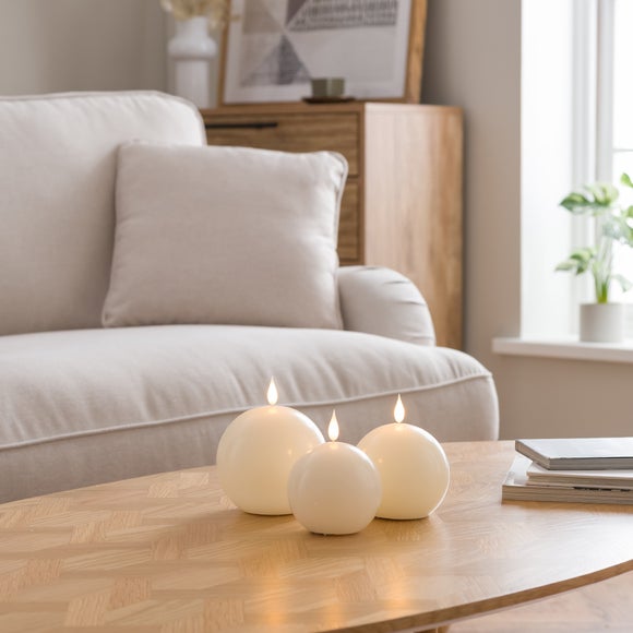 Set of 3 Sphere LED Candles