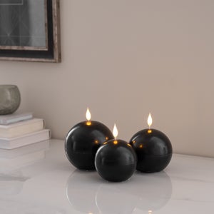 Set Of 3 Sphere Led Candles