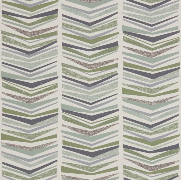 Lawrie Geometric Print Blackout Made to Measure Roller Blind Fabric Sample Lawrie Geometric Print Green
