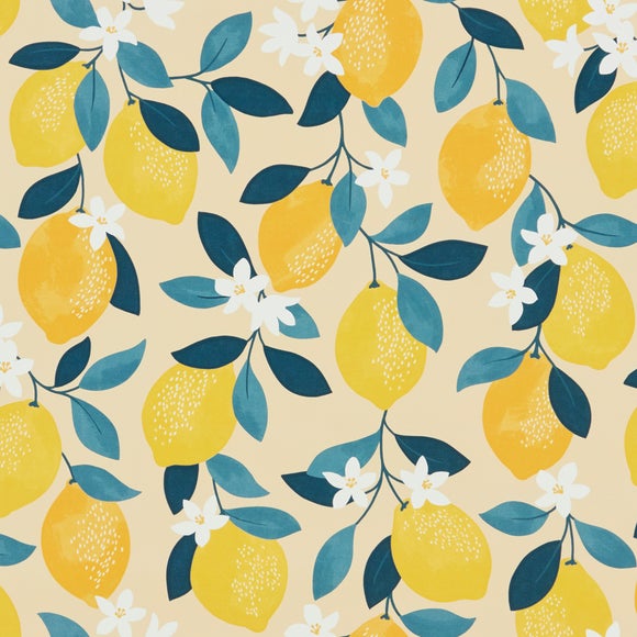 Sicily Lemons Fire Retardant Blackout Made to Measure Roller Blind Fabric Sample Sicily Lemons
