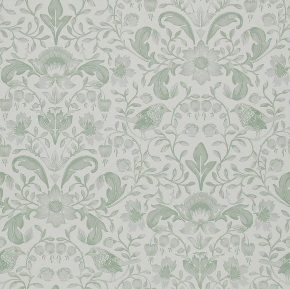Ruskin Floral Daylight Made to Measure Roller Blind Fabric Sample Ruskin Floral Sage
