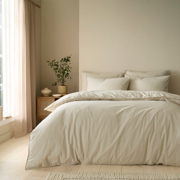 View Soft Washed Cotton Duvet Cover & Pillowcase Set View Soft Washed Cotton Duvet Cover & Pillowcase Set