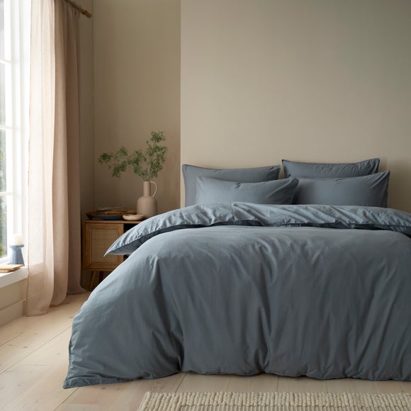 View Soft Washed Cotton Duvet Cover & Pillowcase Set View Soft Washed Cotton Duvet Cover & Pillowcase Set