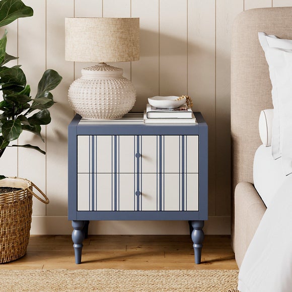 Click to view product details and reviews for Petit Folkstone Stripe Wide 2 Drawer Bedside Table.