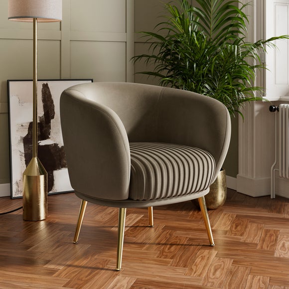 Bella Ribbed Velvet Cocktail Chair