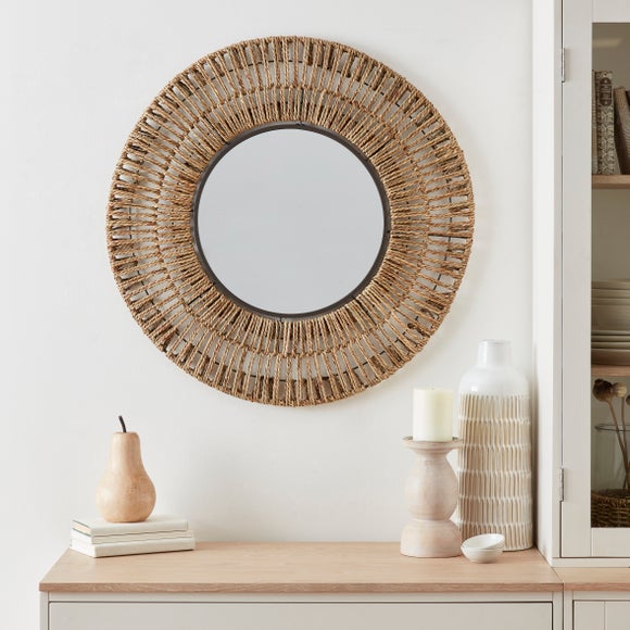 Seagrass Round Wall Mirror