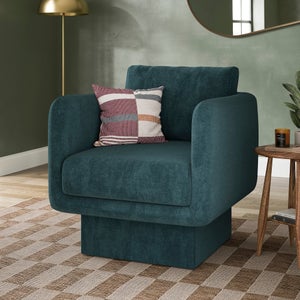 Jude Chenille Upholstered Cube Armchair