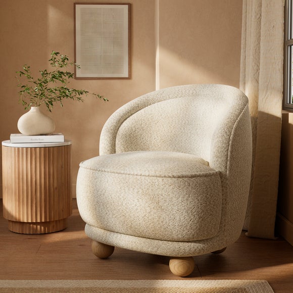 Amina Fleck Chenille Ball Foot Tub Chair