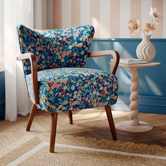Eliza Harriet Meadow Print Wooden Occasional Armchair