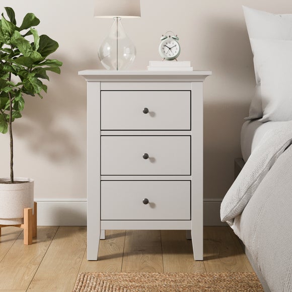 Lynton 3 Drawer Bedside Table, White